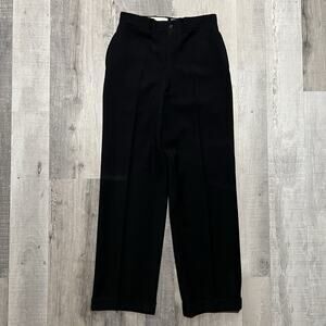 VTG 40s 50s Black Gabardine Twill Weave Cuffed Trouser Dress Pants Men's 30x31.5